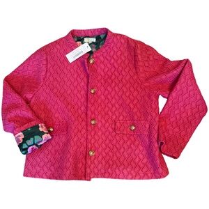 JADE Melody Tam Sparkle Fuchsia Crop Jacket Size L NWT $198